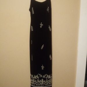 Black velvet spaghetti strap dress